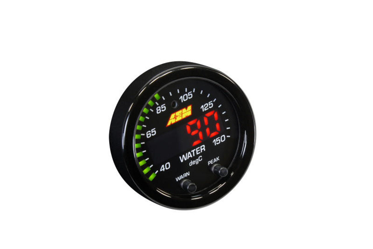  AEM X-Series Temperature 100-300F Gauge Kit (ONLY Black Bezel and Water Temp. Faceplate) - 30-0302 
