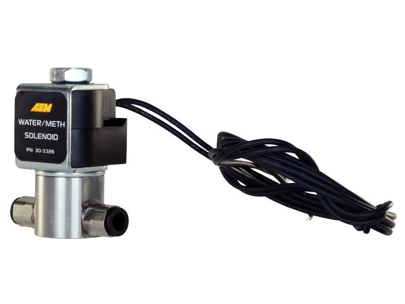  AEM Water/Methanol Injection System - High-Flow Low-Current WMI Solenoid - 200PSI 1/8in-27NPT In/Out - 30-3326 