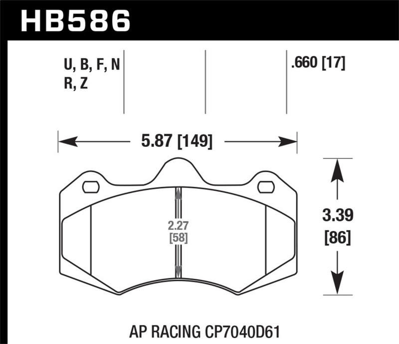 Hawk Performance Hawk AP Racing CP7040 Performance Ceramic Street Brake Pads - HB586Z.660 