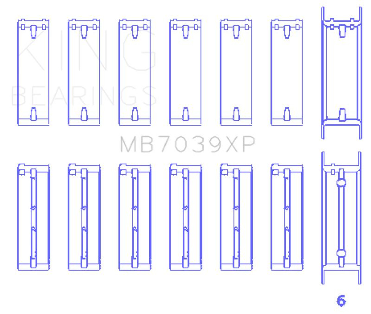 King Engine Bearings King BMW M20/M50 2.0L/2.5L/2.7L (Size STD) Performance Main Bearing Set - MB7039XP 