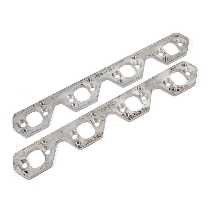  Stainless Works SBF Wide Rectangular Port Header Adapter 304SS Exhaust Flanges 1-7/8in-2in Primaries - HFSBFBTADAPT 
