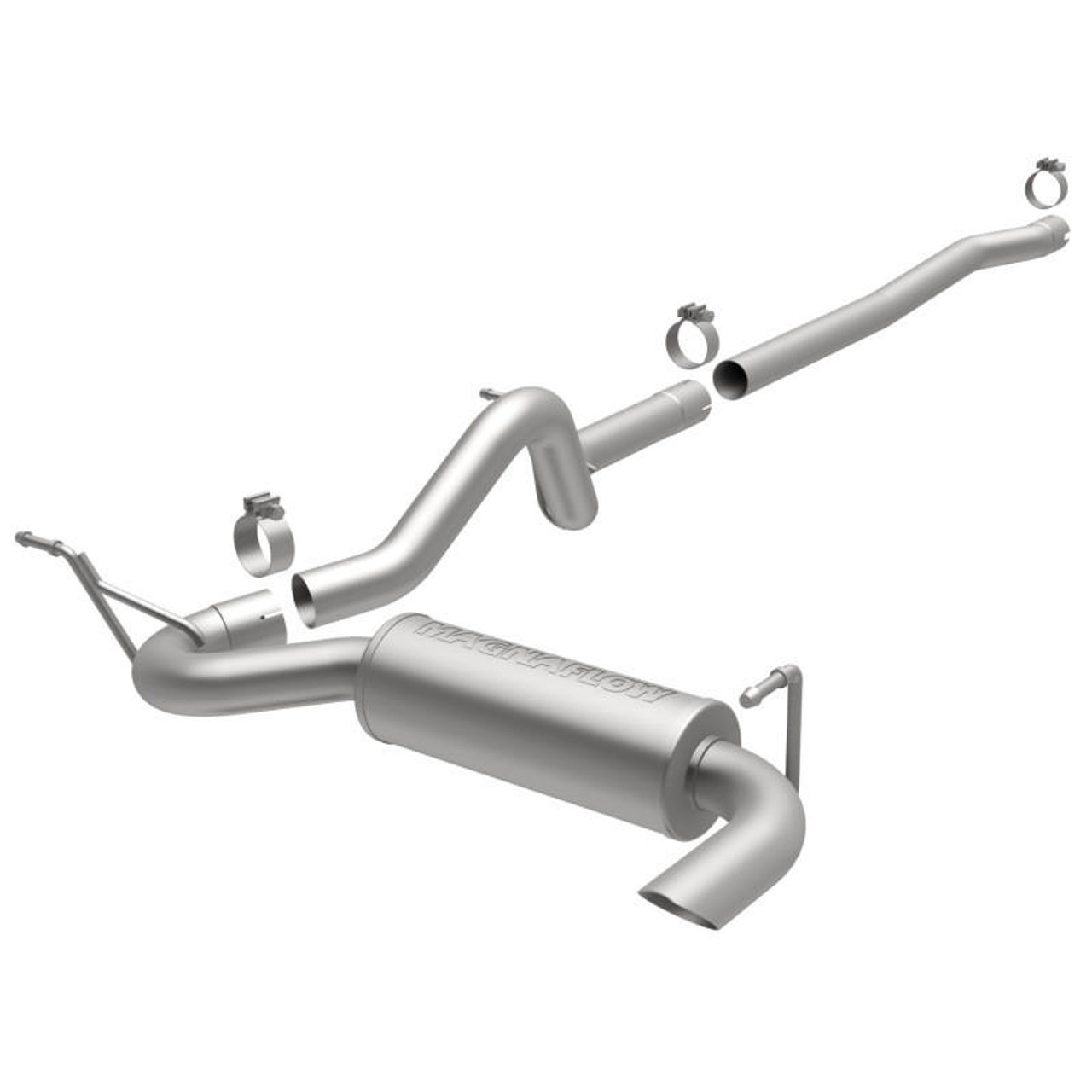 Magnaflow MagnaFlow 12-14 Jeep Wrangler 4dr Single Straight Rear P/S Exit Stainless C/B Performance Exhaust - 15117 