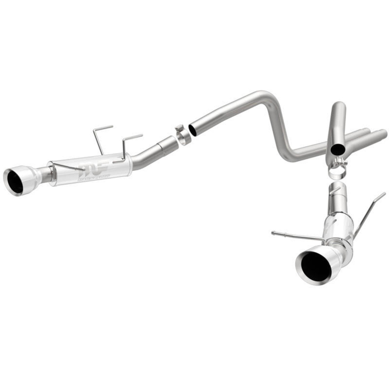  Magnaflow 2014 Ford Mustang V6 3.7L Comp Series Dual Split Rear Polished Stainless C/B Perf Exhaust - 15245 