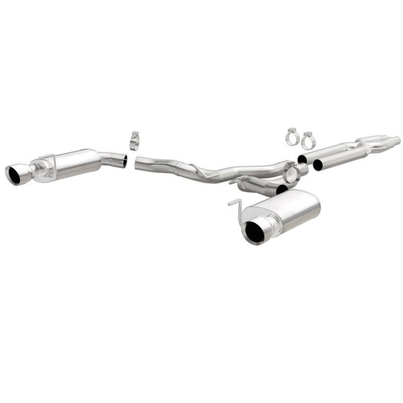 Magnaflow MagnaFlow Cat Back, SS, 3in, Street, Dual Split Polished 4.5in Tips 2015 Ford Mustang GT V8 5.0L - 19100 