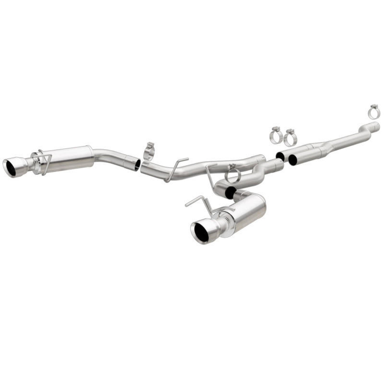 Magnaflow MagnaFlow Cat Back, SS, 2.5in, Competition, Dual Split Polish 4.5in Tips 2015 Ford Mustang Ecoboost - 19191 