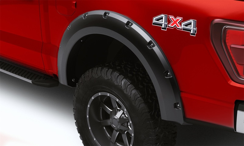 Lund 21-22 Ford F-150 (Excl. Lightning) RX-Rivet Style Smooth Fender Flares - Black (2 Pc. Rear) - RX150SB Photo - Primary