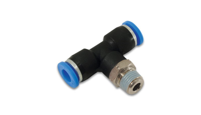 Vibrant Push Lock Vacuum Male Tee Fitting Tube OD 3/16in Male Thread 1/8in NPT - 22631 Photo - Primary