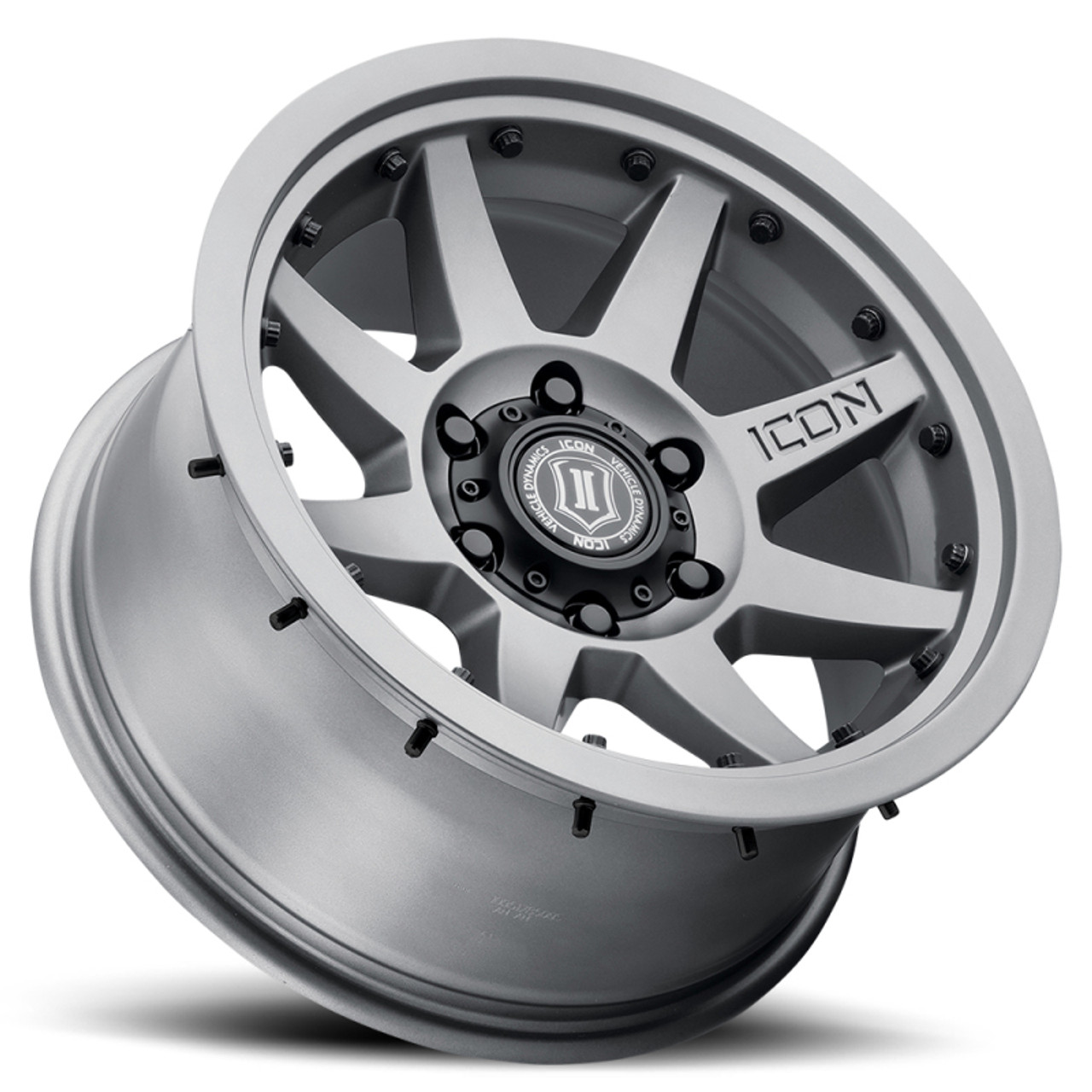 ICON Rebound Pro 17x8.5 6x5.5 25mm Offset 5.75in BS 95.1mm Bore Titanium Wheel - 21817859057TT Photo - Unmounted