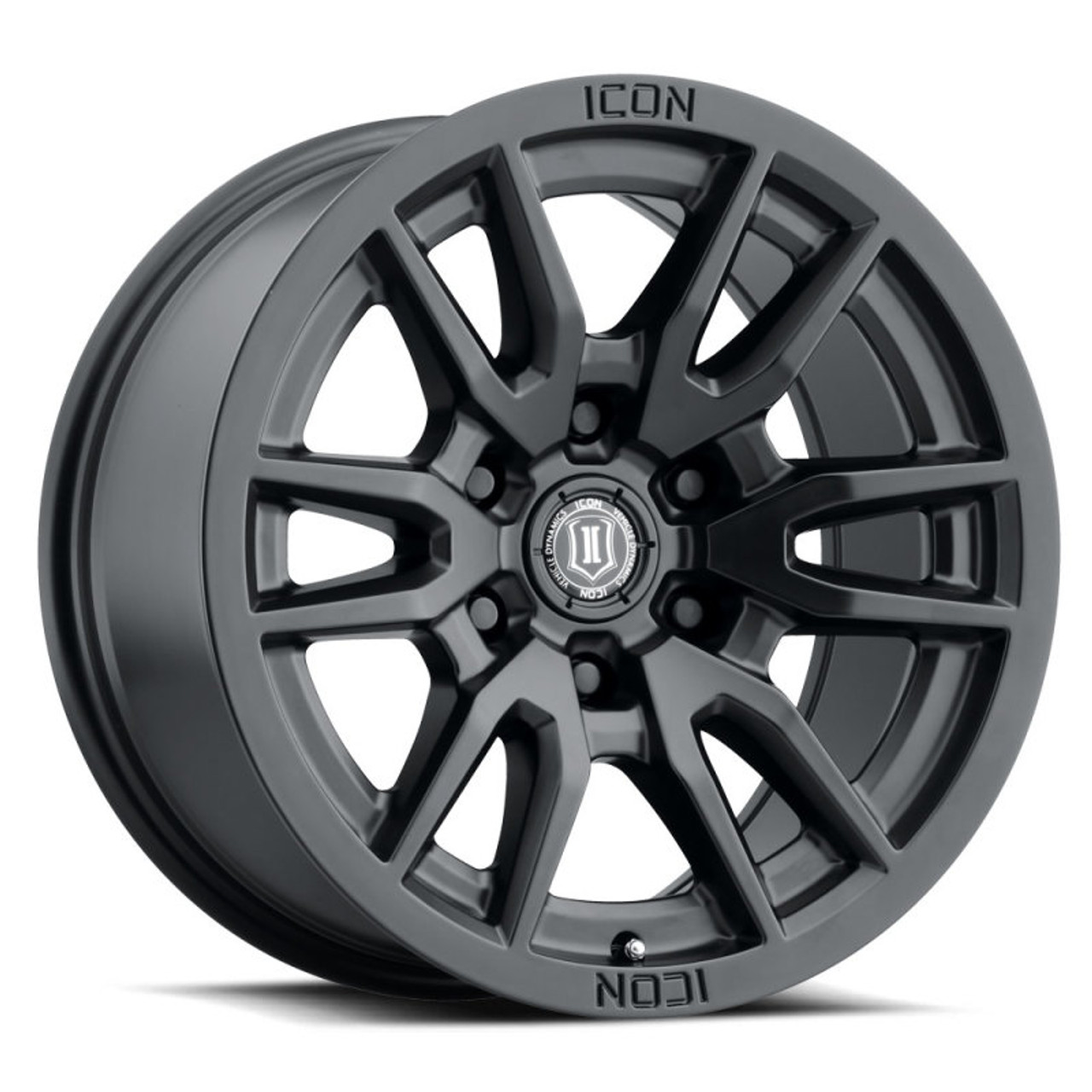 ICON Vector 6 17x8.5 6x5.5 25mm Offset 5.75in BS 95.1mm Bore Satin Black Wheel - 2417859057SB Photo - Primary