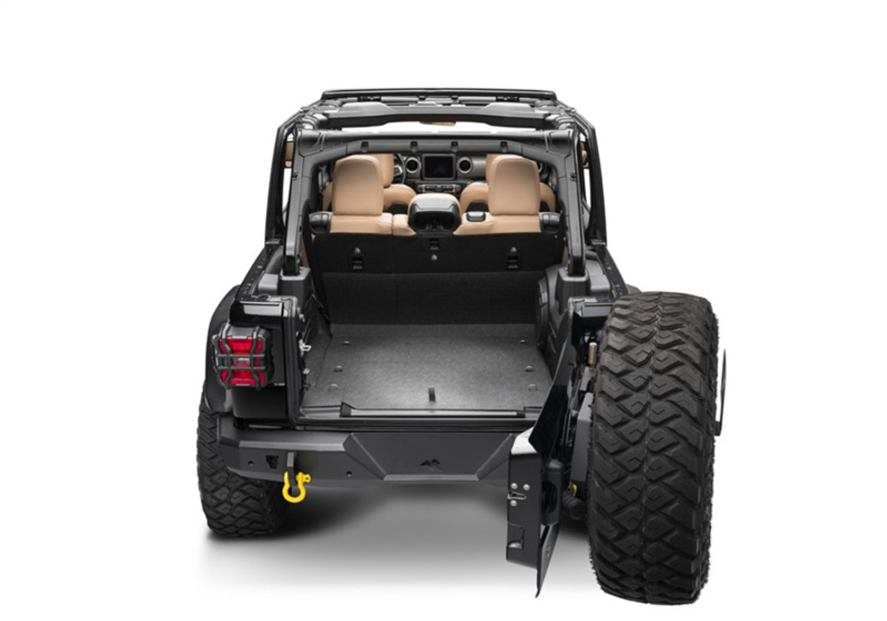 BedRug 18-23 Jeep Wrangler JL BedTred 4 Door 6 PC Rear Kit w/ Gap Hider - BTJL18R4GH Photo - Mounted