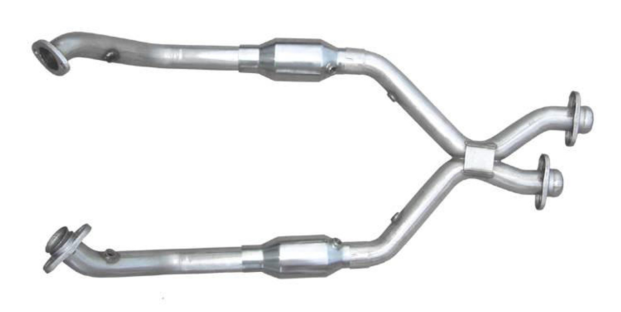 Pypes Performance Exhaust Exhaust X-Pipe Kit Intermediate Pipe 99-04 Mustang 2.5 in w/Cats Hardware Incl Natural 304 Stainless Steel Pypes Exhaust