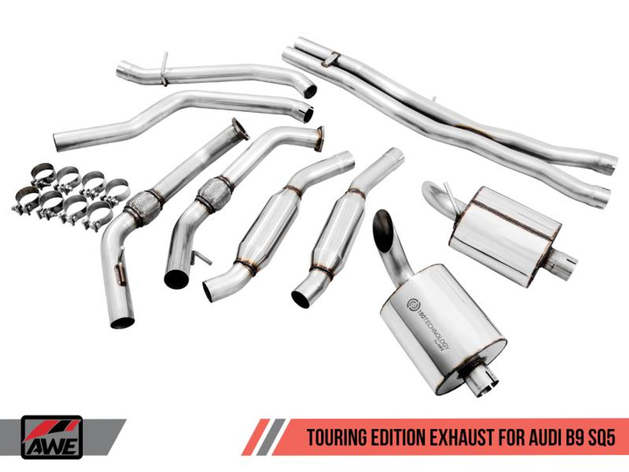 Awe Tuning AWE Tuning Audi B9 SQ5 Resonated Touring Edition Cat-Back Exhaust - No Tips Turn Downs - 3015-31016