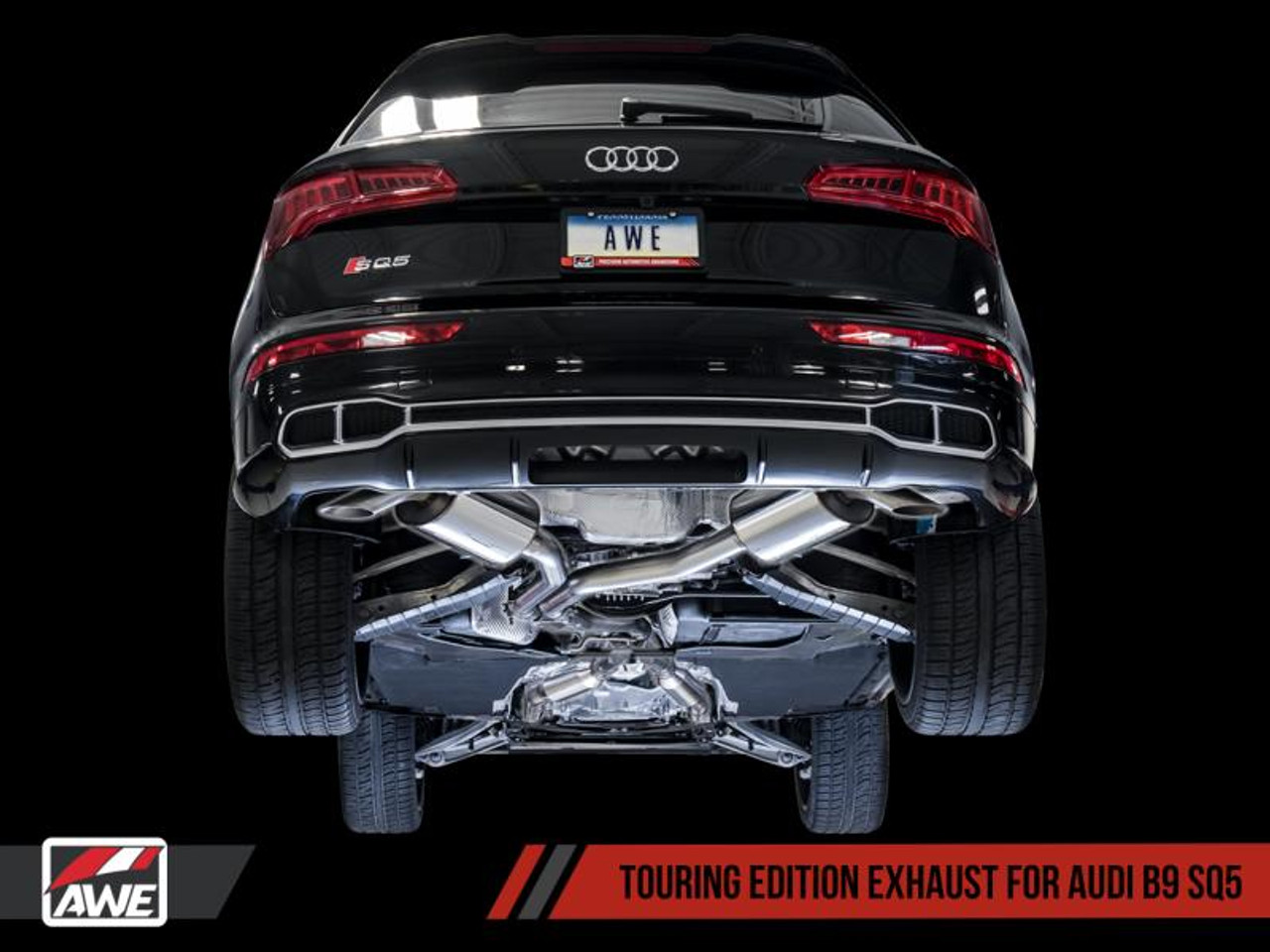 Awe Tuning AWE Tuning Audi B9 SQ5 Resonated Touring Edition Cat-Back Exhaust - No Tips Turn Downs - 3015-31016