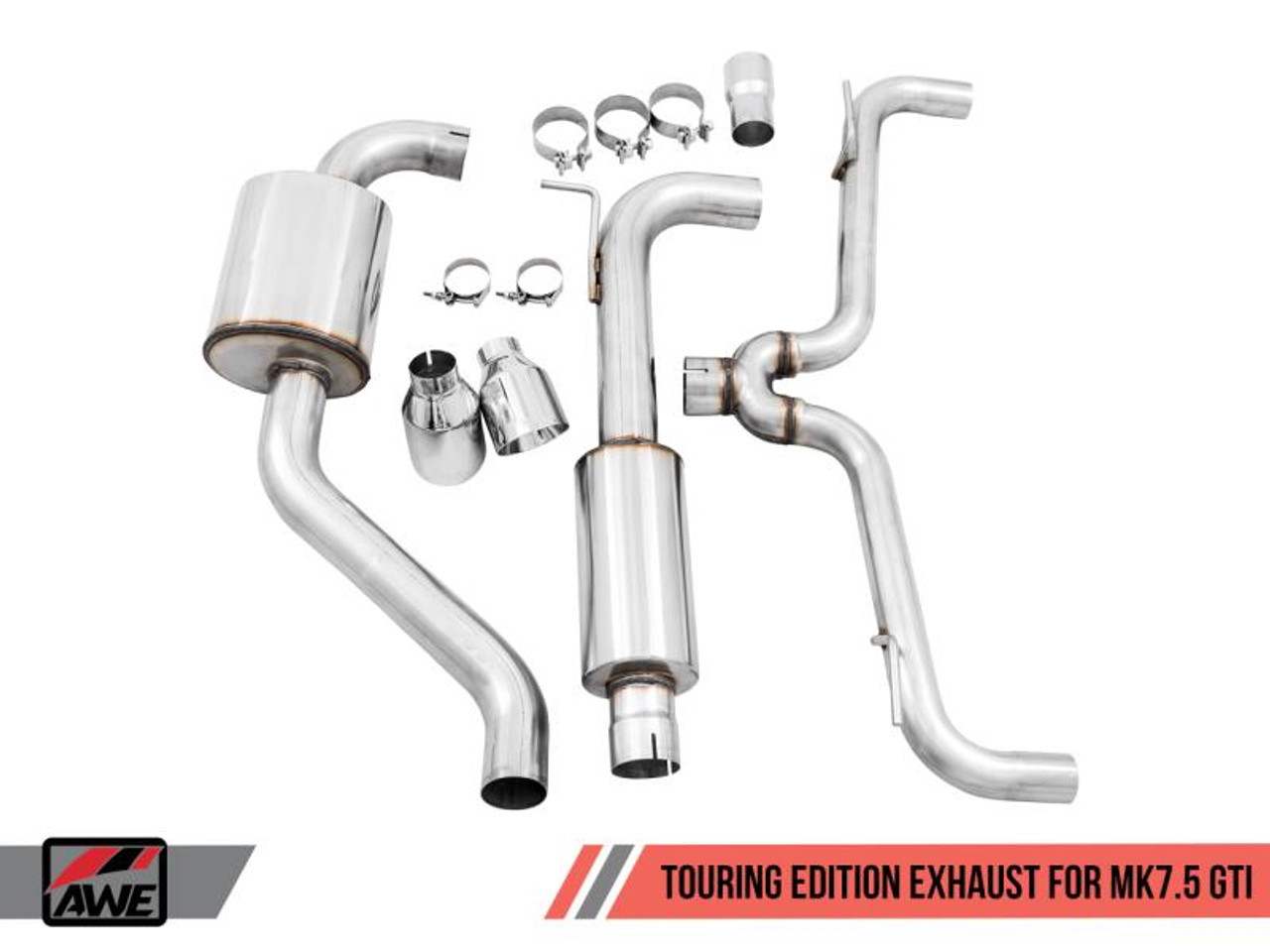 Awe Tuning AWE Tuning Volkswagen GTI MK7.5 2.0T Touring Edition Exhaust w/Chrome Silver Tips 102mm - 3015-32096