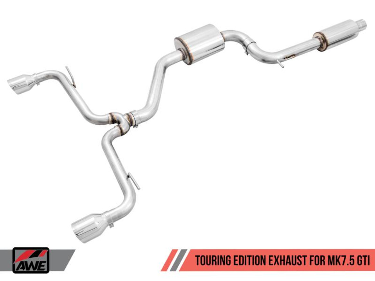 Awe Tuning AWE Tuning Volkswagen GTI MK7.5 2.0T Touring Edition Exhaust w/Chrome Silver Tips 102mm - 3015-32096