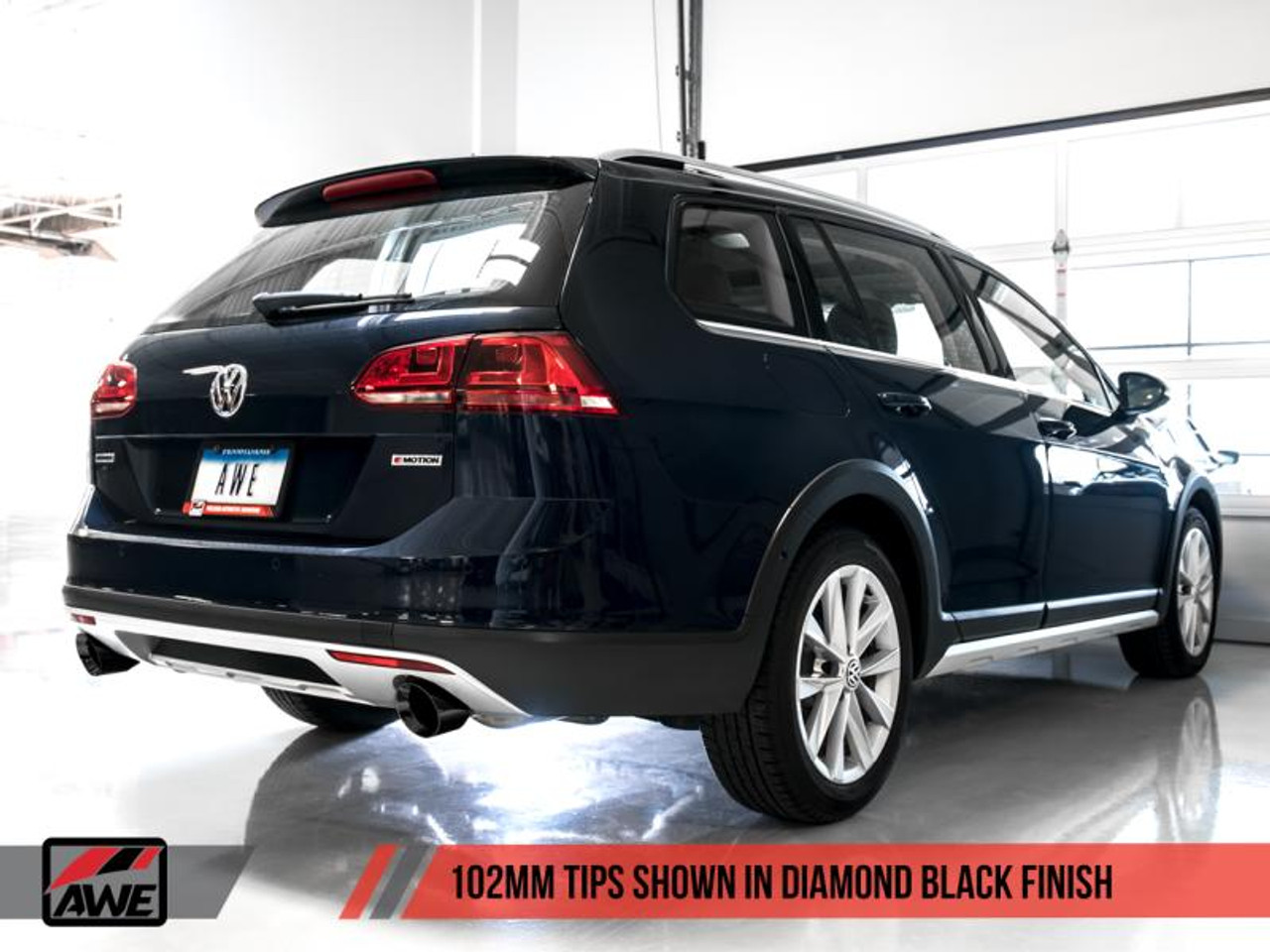 Awe Tuning AWE Tuning VW MK7 Golf Alltrack/Sportwagen 4Motion Touring Edition Exhaust - Diamond Black Tips - 3015-33098