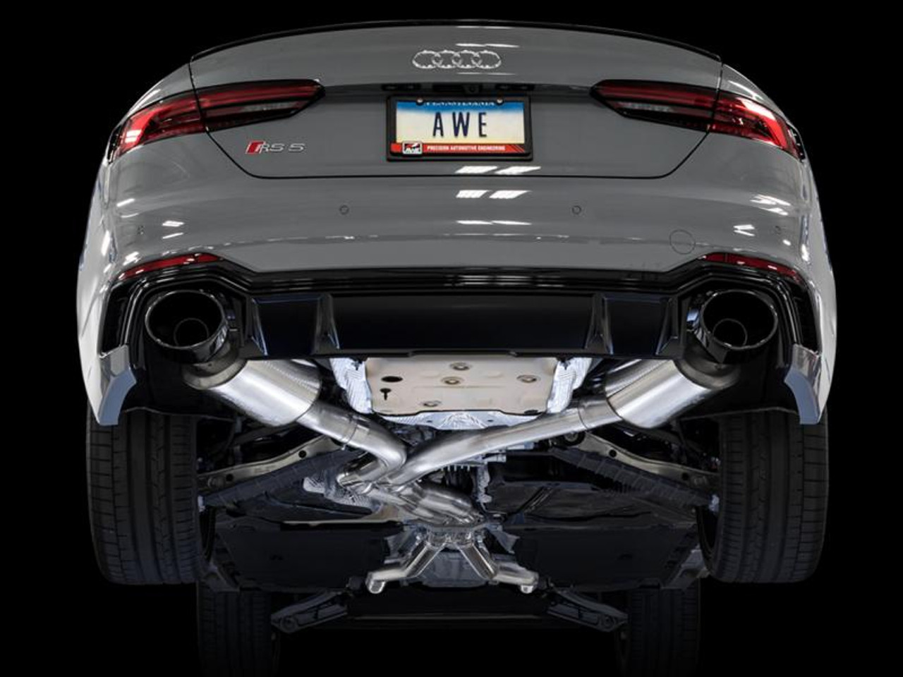 Awe Tuning AWE Tuning Audi B9 RS 5 Sportback Touring Edition Exhaust-Resonated- Diamond Black RS Style Tips - 3015-33118