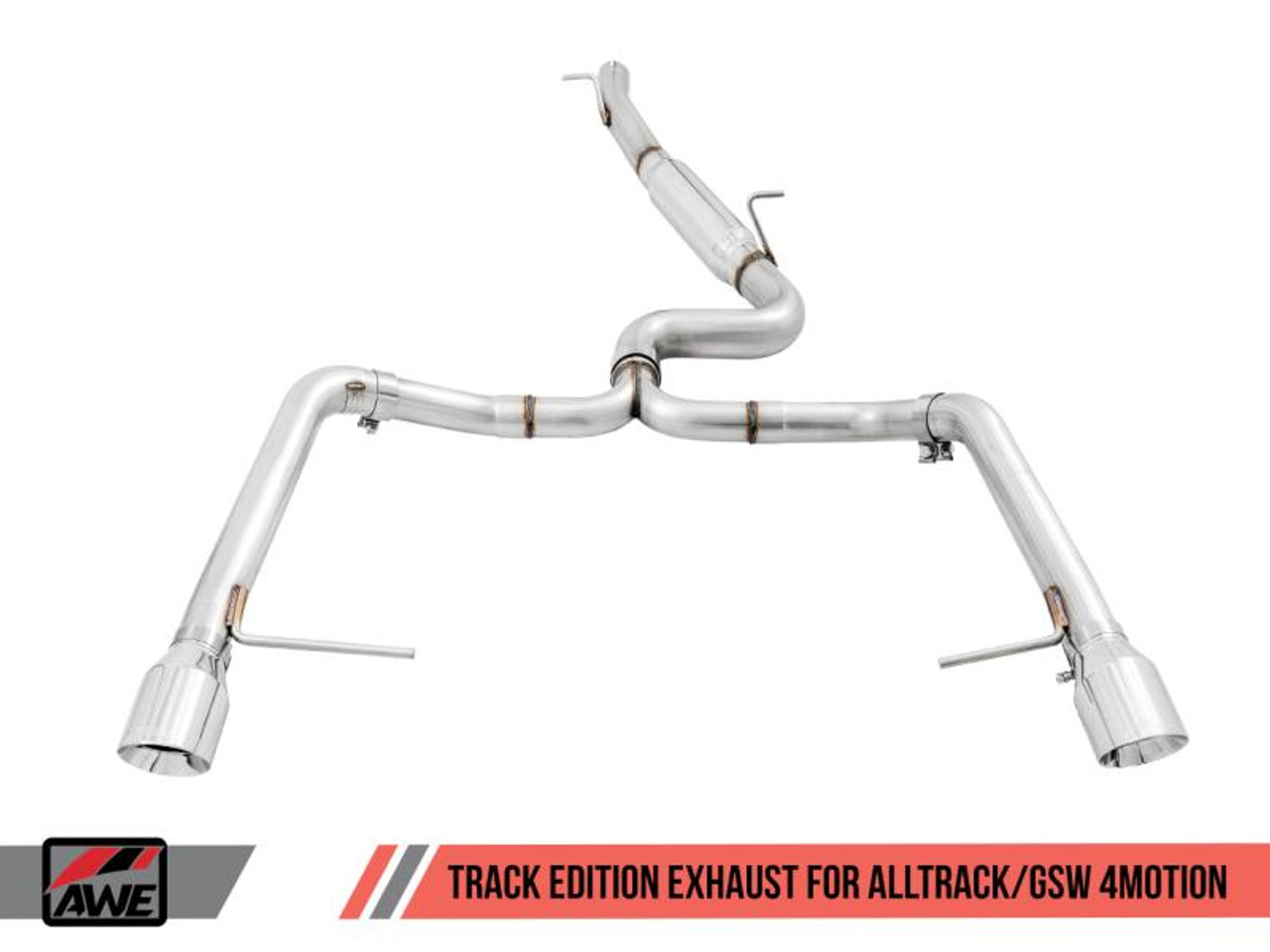 Awe Tuning AWE Tuning VW MK7 Golf Alltrack/Sportwagen 4Motion Track Edition Exhaust - Polished Silver Tips - 3020-32044