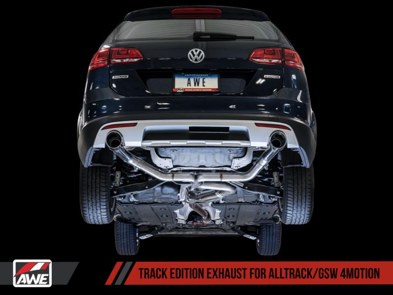Awe Tuning AWE Tuning VW MK7 Golf Alltrack/Sportwagen 4Motion Track Edition Exhaust - Diamond Black Tips - 3020-33048
