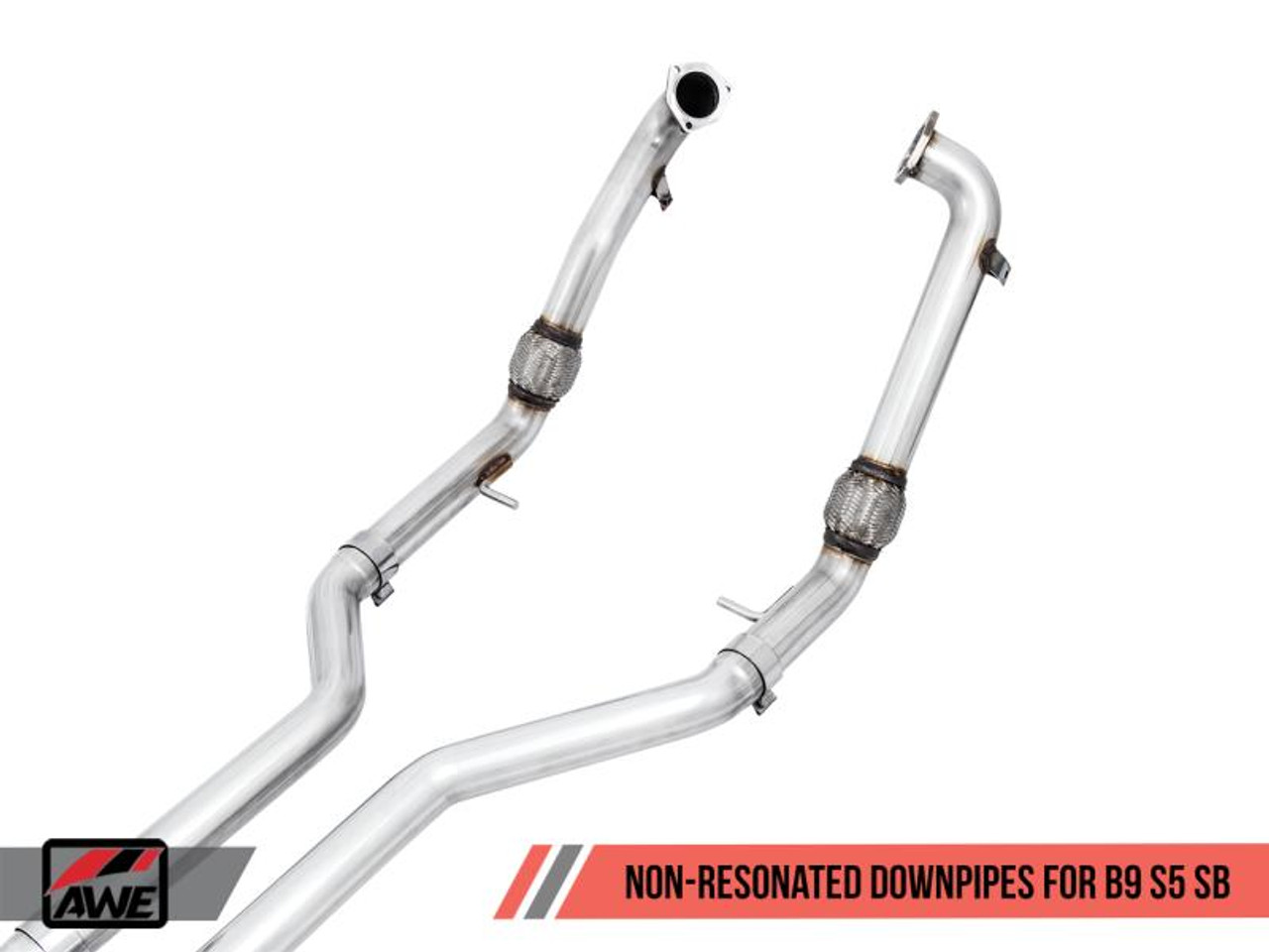 Awe Tuning AWE Tuning Audi B9 S5 Sportback Touring Edition Exhaust - Non-Resonated Silver 102mm Tips - 3020-42056