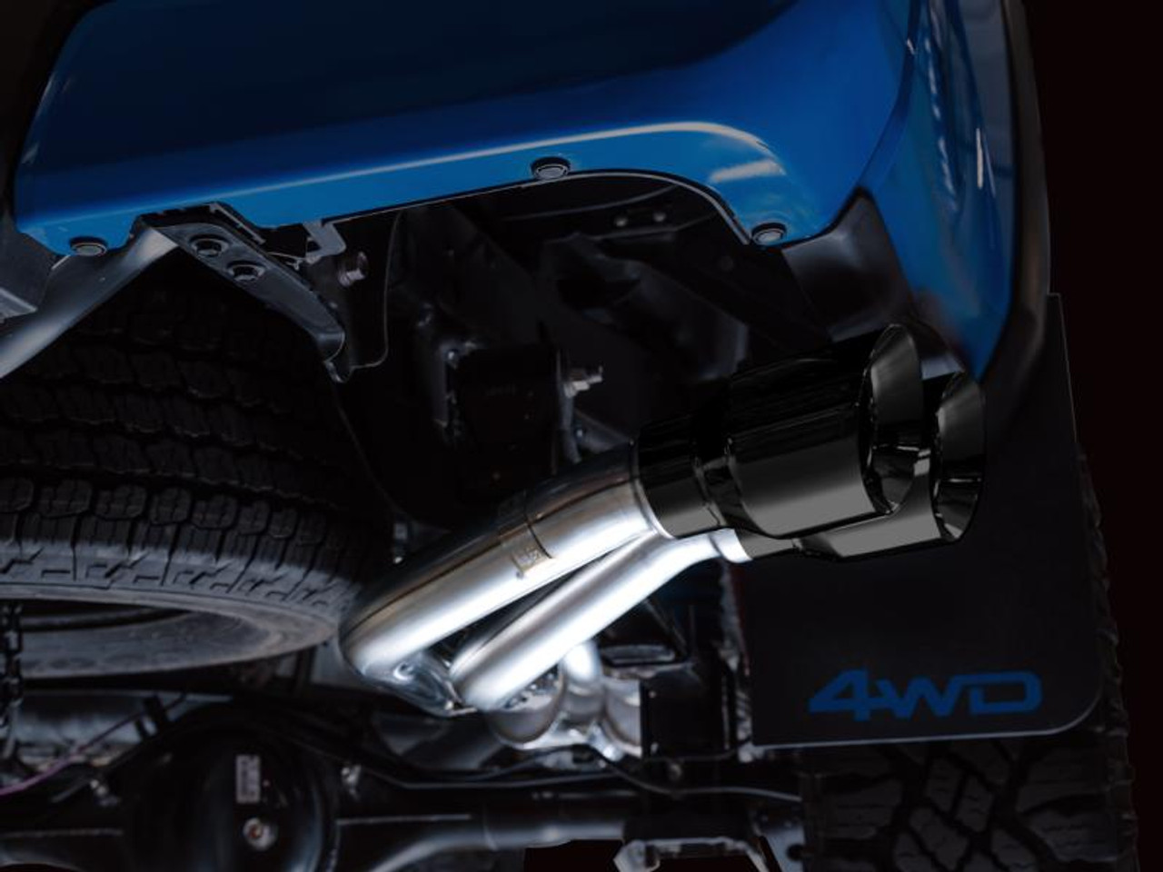 Awe Tuning AWE 16-22 Toyota Tacoma 0FG Catback Exhaust w/ BashGuard - Dual Diamond Black Tips - 3015-33826