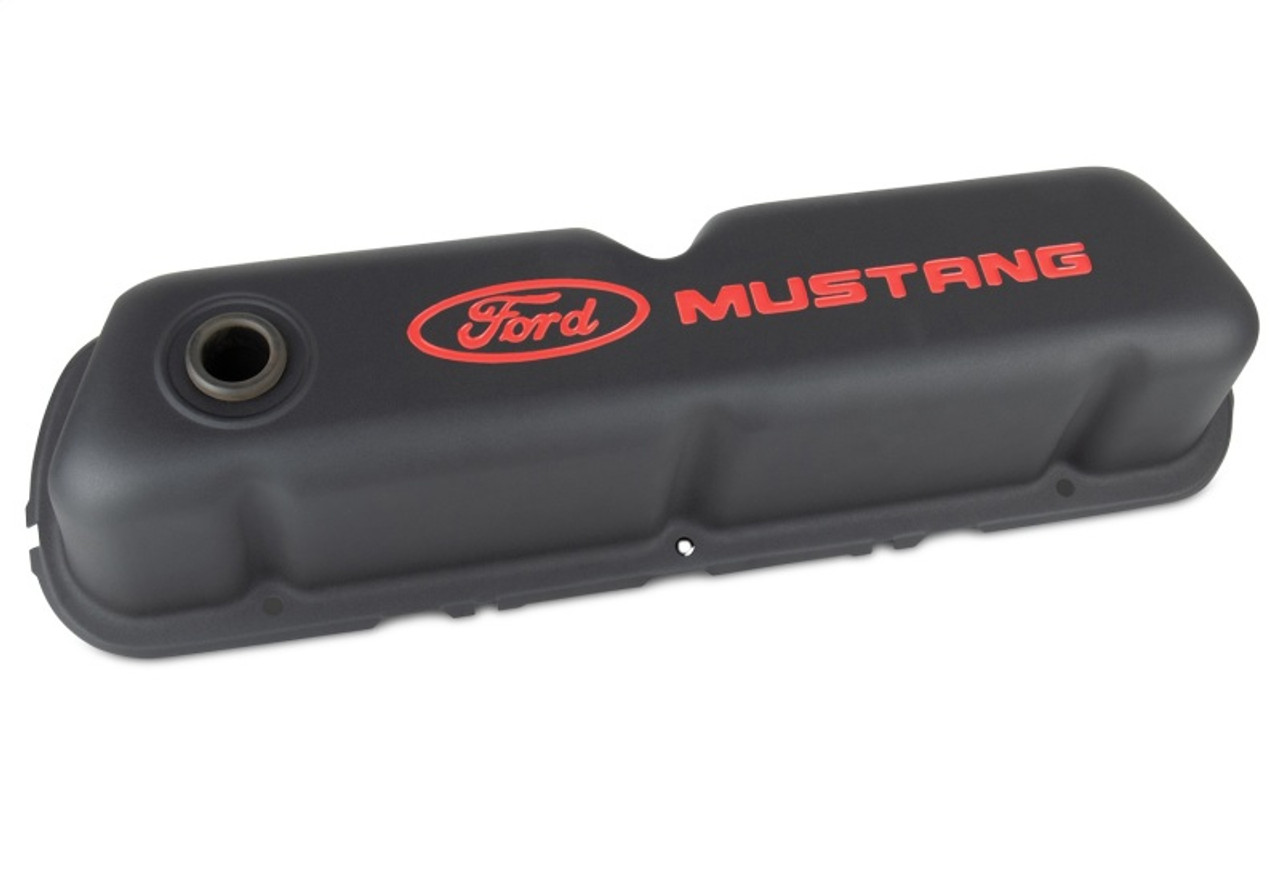 Ford Mustang Logo Black Crinkle Valve Cover - 302-101 Photo - Unmounted