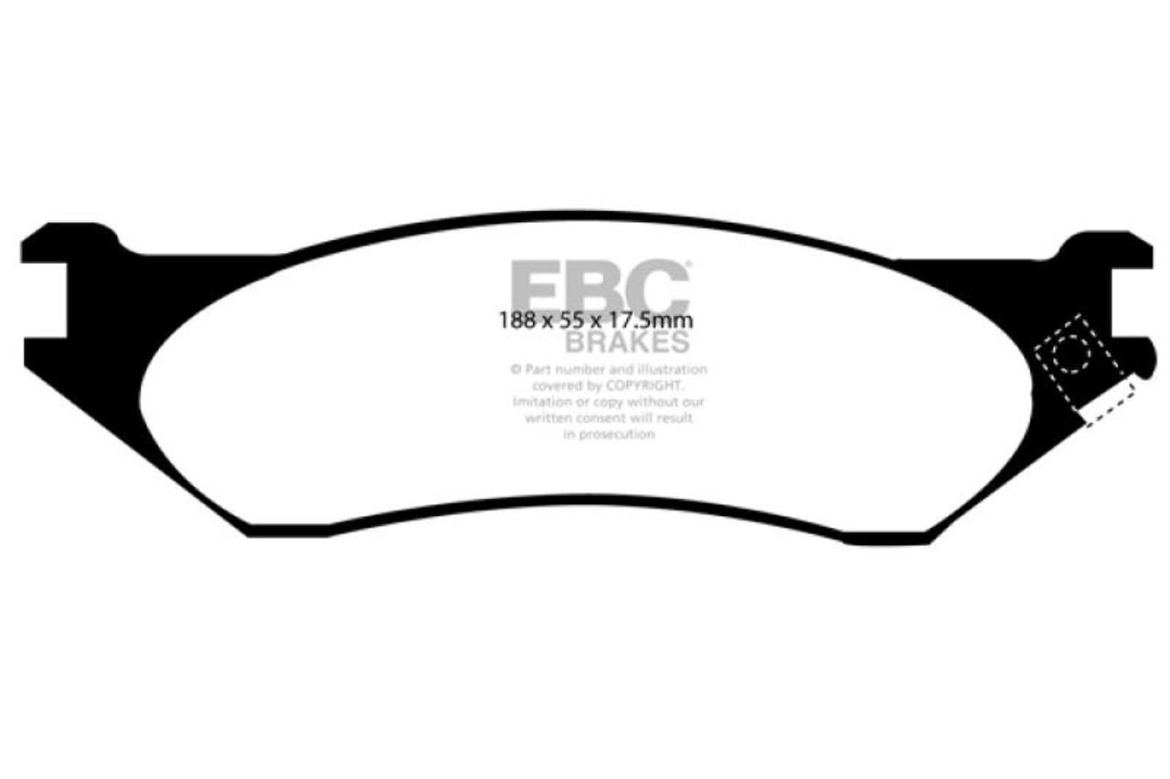 EBC EBC 98-02 Dodge B150 B1500 Cargo 1500 Van 1/2 Ton Yellowstuff Front Brake Pads - DP41267R