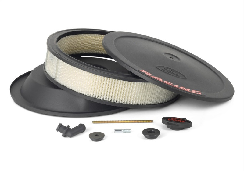 Ford Racing Air Cleaner Kit - Black Crinkle Finish w/ Red Emblem - 302-352 Photo - Unmounted