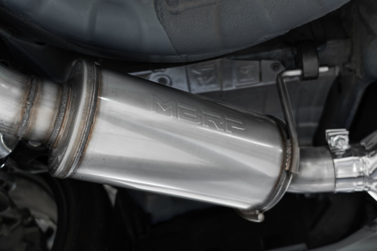 MBRP 2022+ Subaru WRX 3in Cat-Back Dual Split Rear Quad Carbon Fiber Tips Street Profile Exhaust - S48073CF Photo - Close Up