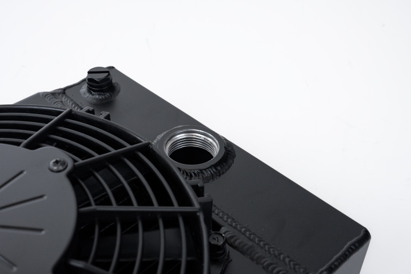 CSF Universal Drag Race / Tuck Radiator w/9in Spal Fan - 10.5in H x 10in L x 3.6in W - Black - 7065B Photo - Close Up