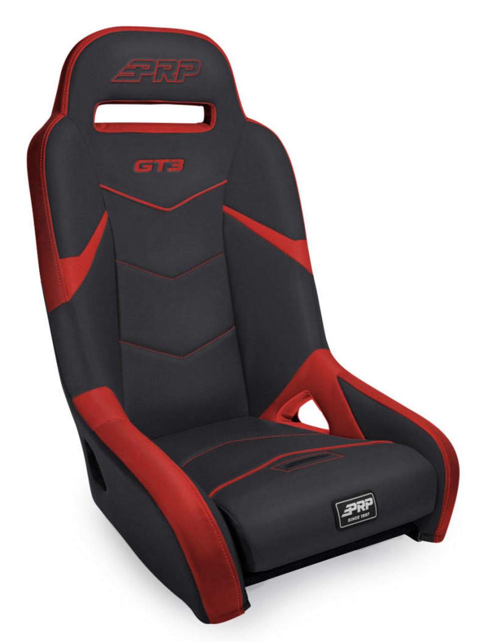 PRP Seats PRP GT3 Rear Suspension Seat- Black/Red - A7308-237