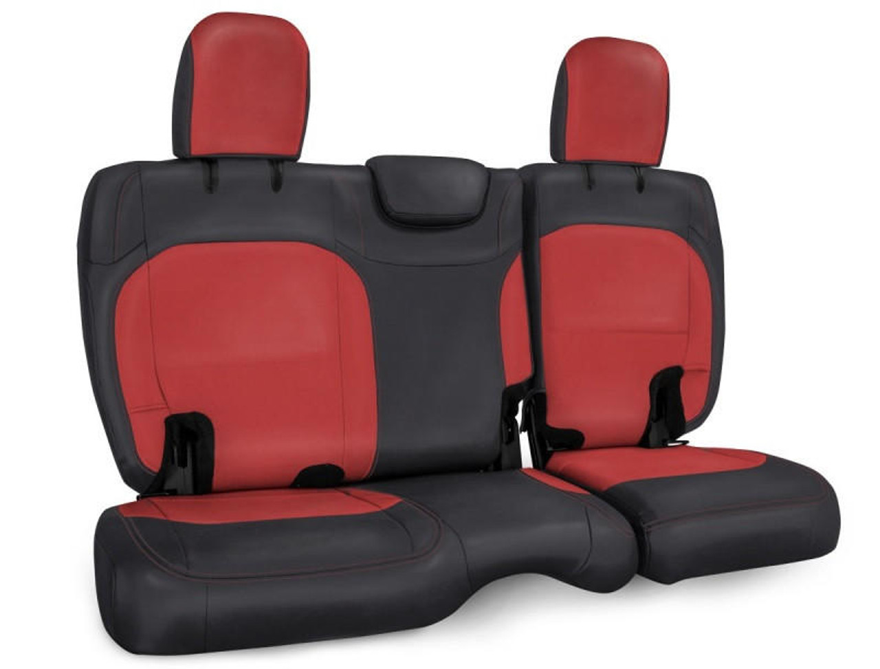 PRP Seats PRP 2018 Jeep Wrangler JLU/4 door Rear Bench Cover with Cloth Interior - Black/Red - B043-05