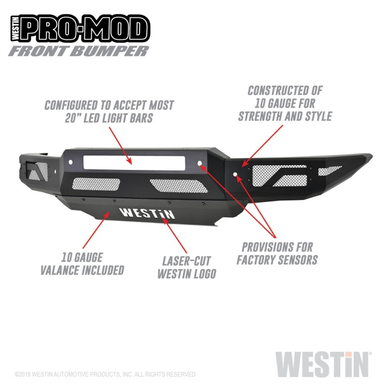 Westin 19-21 Ford Ranger Pro-Mod Front Bumper - Tex. Blk - 58-41085 Photo - Primary