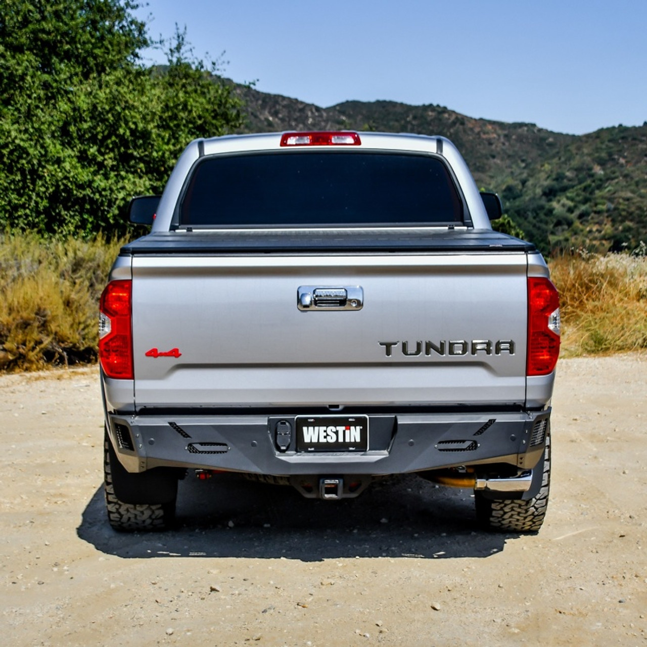 Westin 14-21 Toyota Tundra (Excl. Tundra w/Blind Spot Sys) Pro-Series Rear Bumper - Tex. Blk - 58-421035 Photo - Mounted