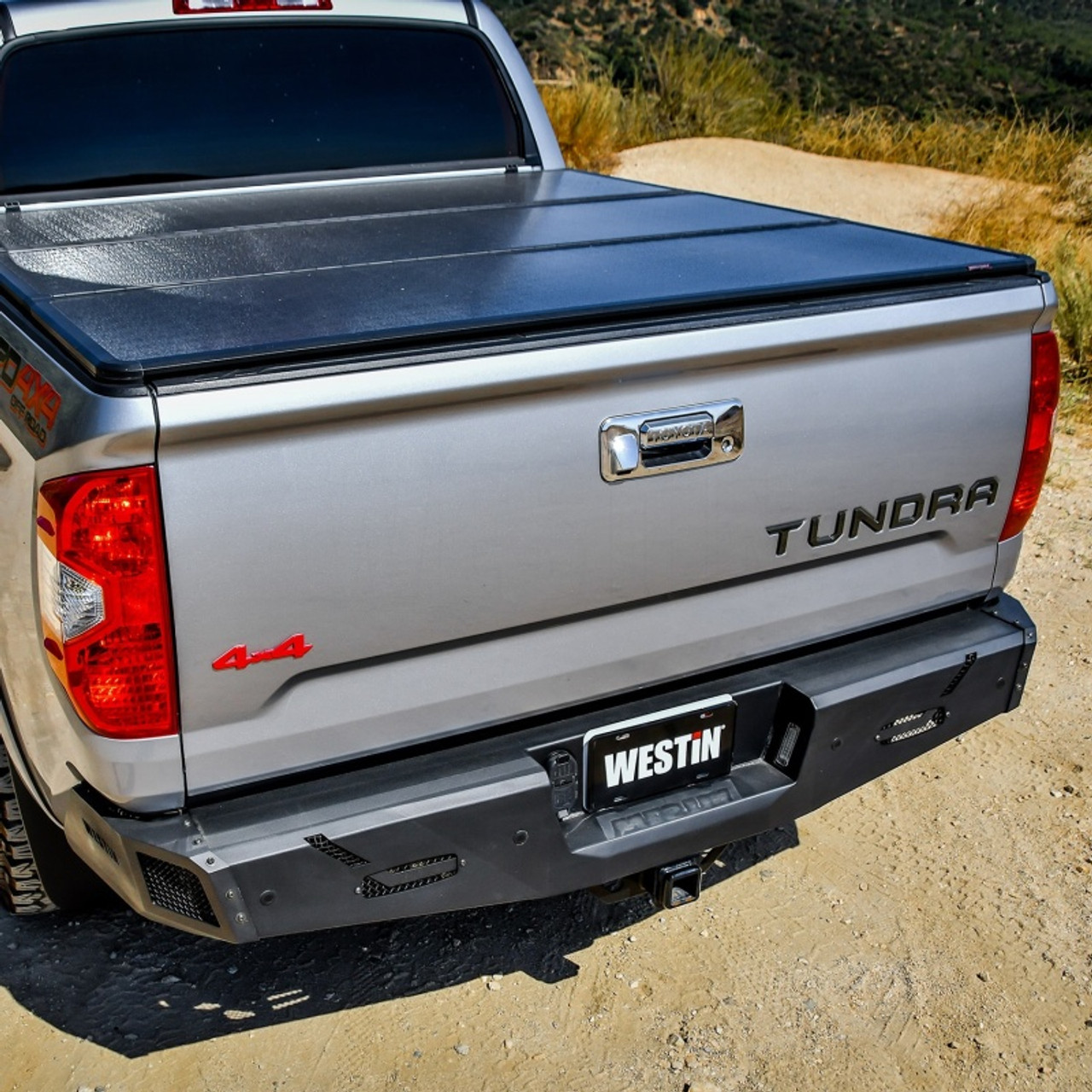 Westin 14-21 Toyota Tundra (Excl. Tundra w/Blind Spot Sys) Pro-Series Rear Bumper - Tex. Blk - 58-421035 Photo - Mounted