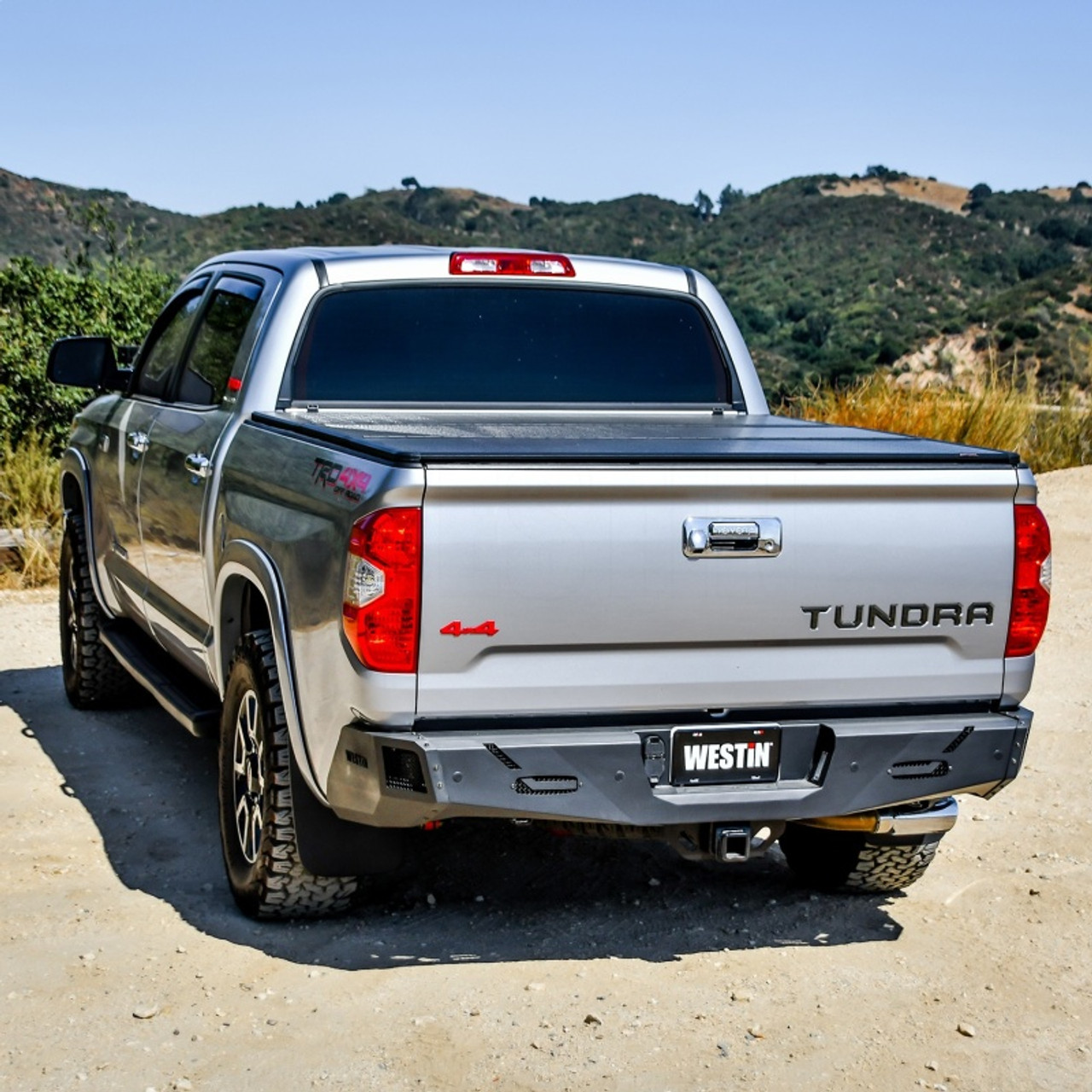 Westin 14-21 Toyota Tundra (Excl. Tundra w/Blind Spot Sys) Pro-Series Rear Bumper - Tex. Blk - 58-421035 Photo - Mounted