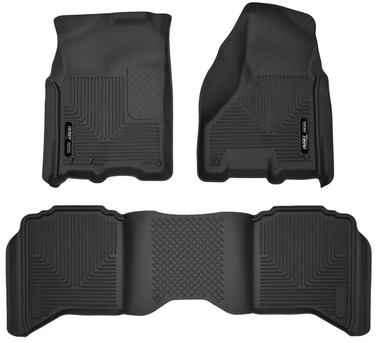 Husky Liners 09-18 Dodge Ram 1500 Crew Cab X-Act Contour Front and Second Seat Floor Liners - Black - 53608