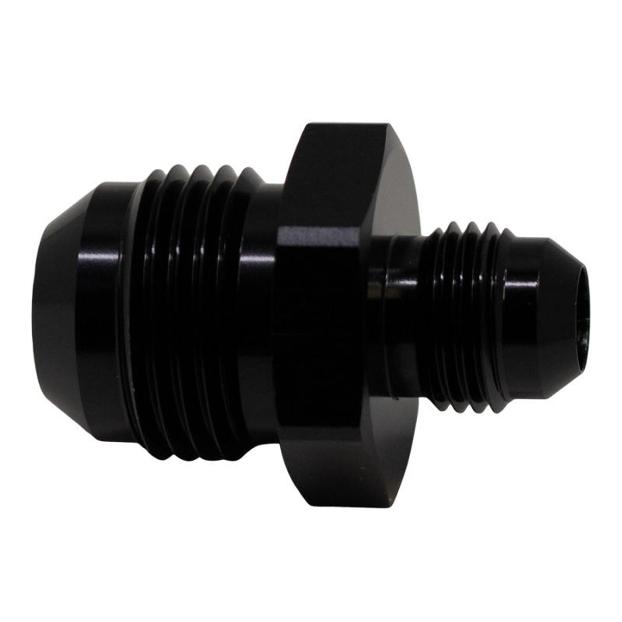 DeatschWerks 10AN Male Flare to 6AN Male Flare Reducer Straight - Anodized Matte Black - 6-02-0205-B