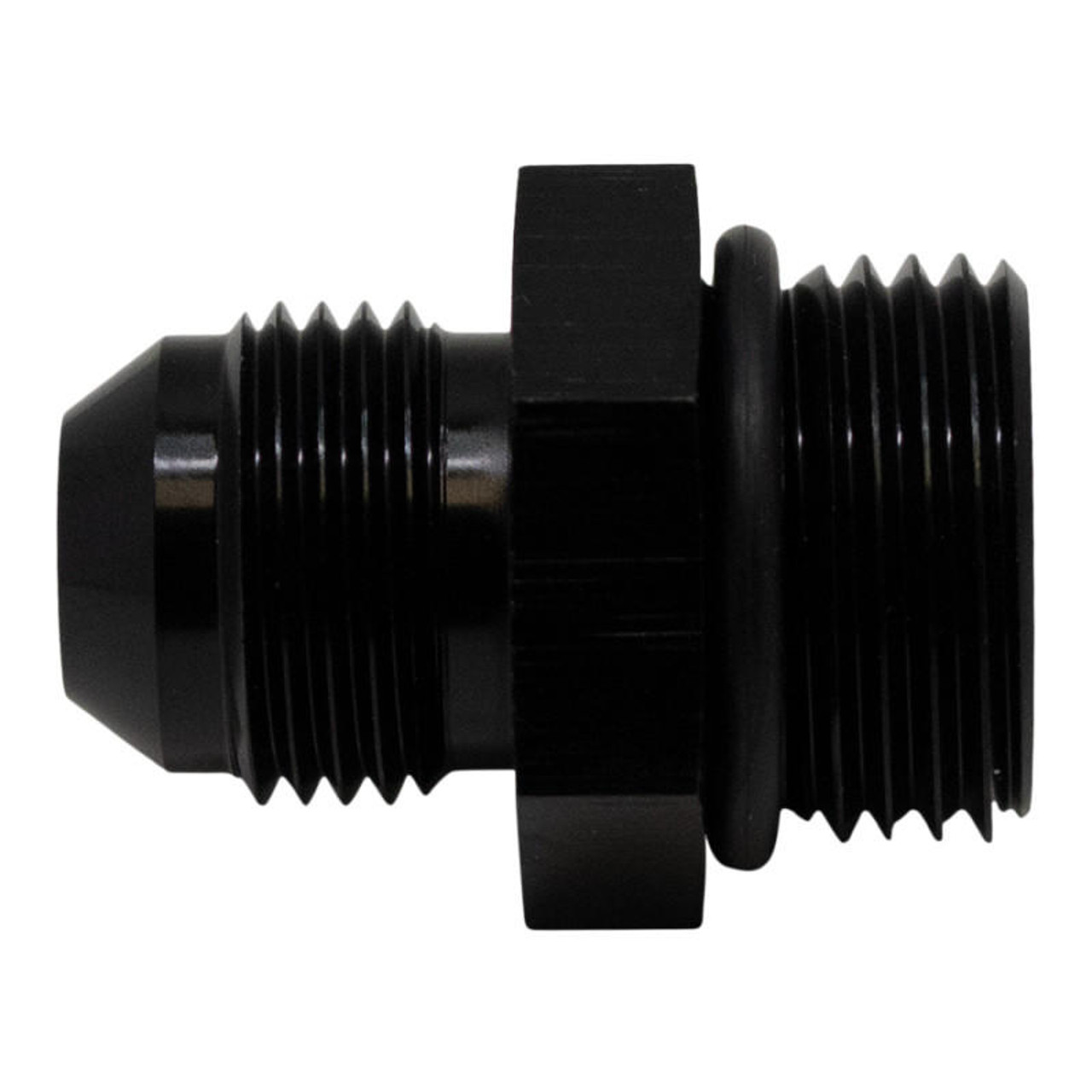 DeatschWerks 10AN ORB Male to 8AN Male Flare Adapter Incl O-Ring - Anodized Matte Black - 6-02-0406-B