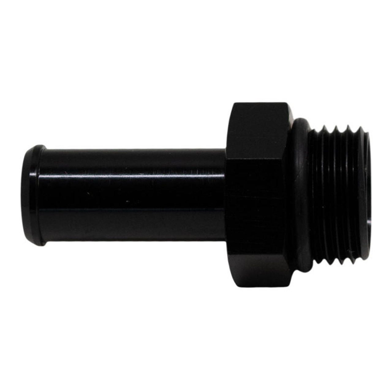 DeatschWerks 8AN ORB Male to 1/2in Male Barb Fitting Incl O-Ring - Anodized Matte Black - 6-02-0508-B