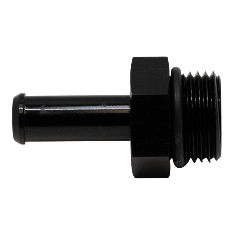 DeatschWerks 8AN ORB Male to 3/8in Male Barb Fitting Incl O-Ring - Anodized Matte Black - 6-02-0509-B