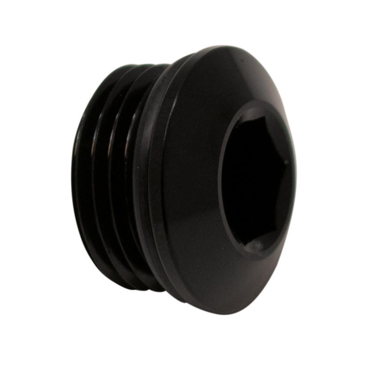 DeatschWerks 8AN ORB Male Plug Low Profile Internal Allen/Hex Incl O-Ring Anodized Matte Black - 6-02-0718-B