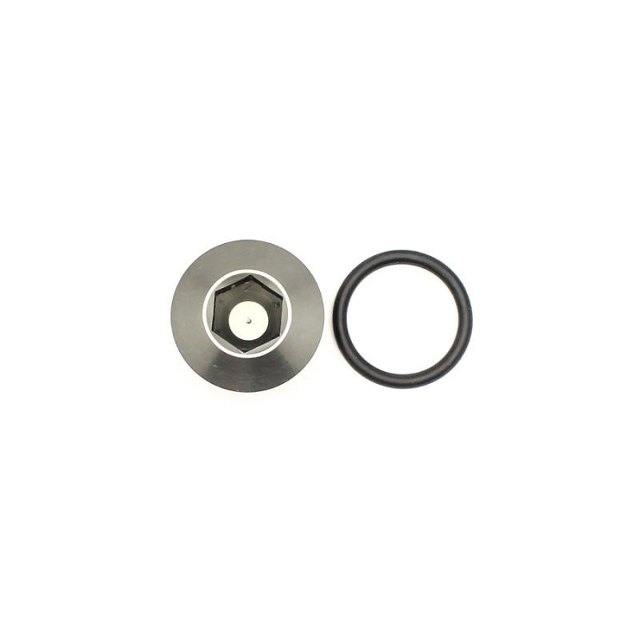 DeatschWerks 10AN ORB Male Plug Low Profile Internal Allen/Hex Incl O-Ring - Anodized Matte Black - 6-02-0719-B