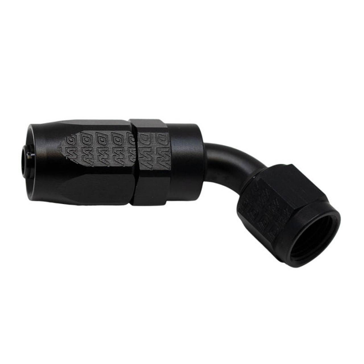 DeatschWerks 6 AN Female Flare Swivel 60-Degree Hose End CPE - Anodized Matte Black - 6-02-0819-B