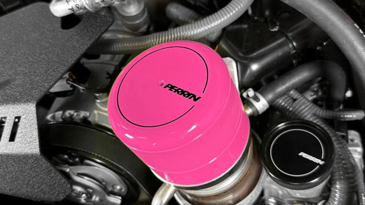 Perrin Performance Perrin 2015 Subaru WRX/STI Oil Filter Cover - Hyper Pink - PSP-ENG-716HP
