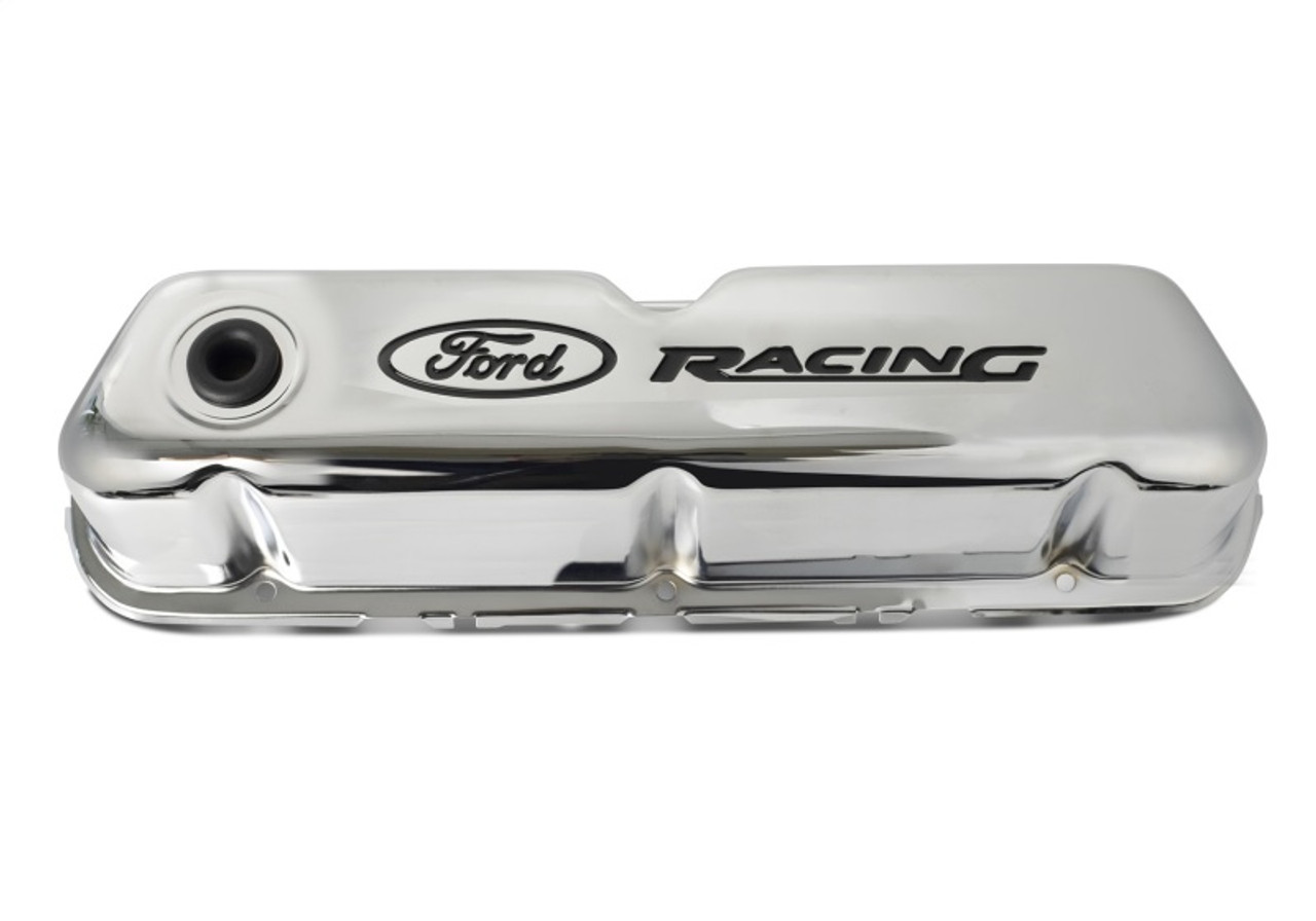 Ford Racing Logo Stamped Steel Valve Covers - Chrome - 302-071 Photo - Unmounted