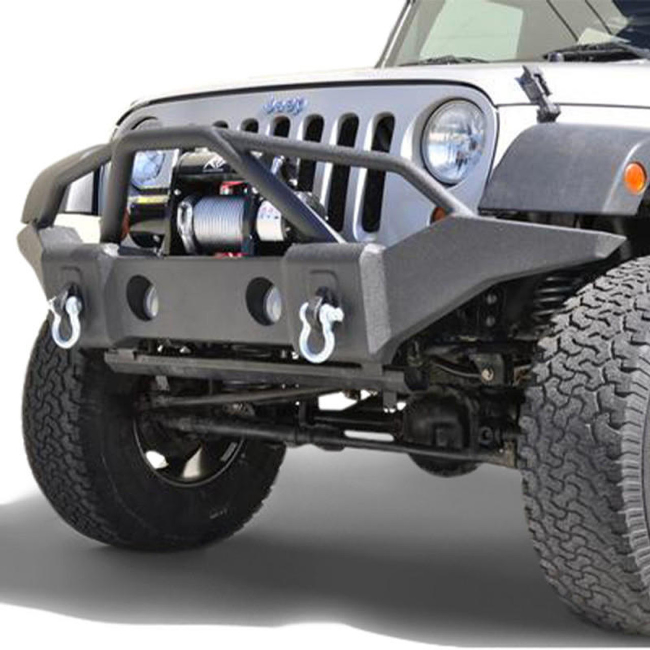  DV8 Offroad 07-18 Jeep Wrangler JK/JL FS-1 Full Length Steel Front Bumper - FBSHTB-01 