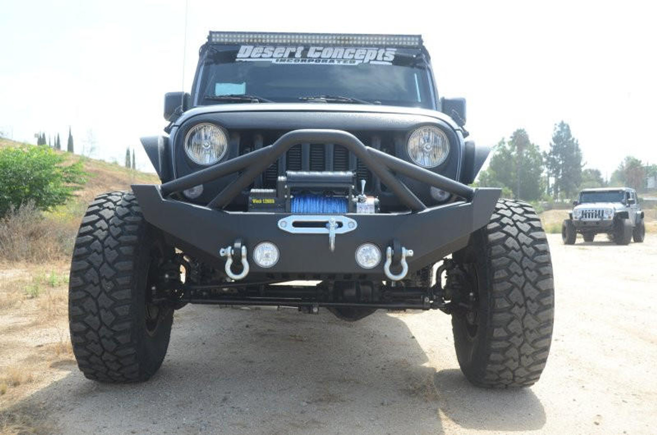  DV8 Offroad 07-18 Jeep Wrangler JK/JL FS-12 Mid Length Steel Front Bumper w/ Fog Lights - FBSHTB-12 