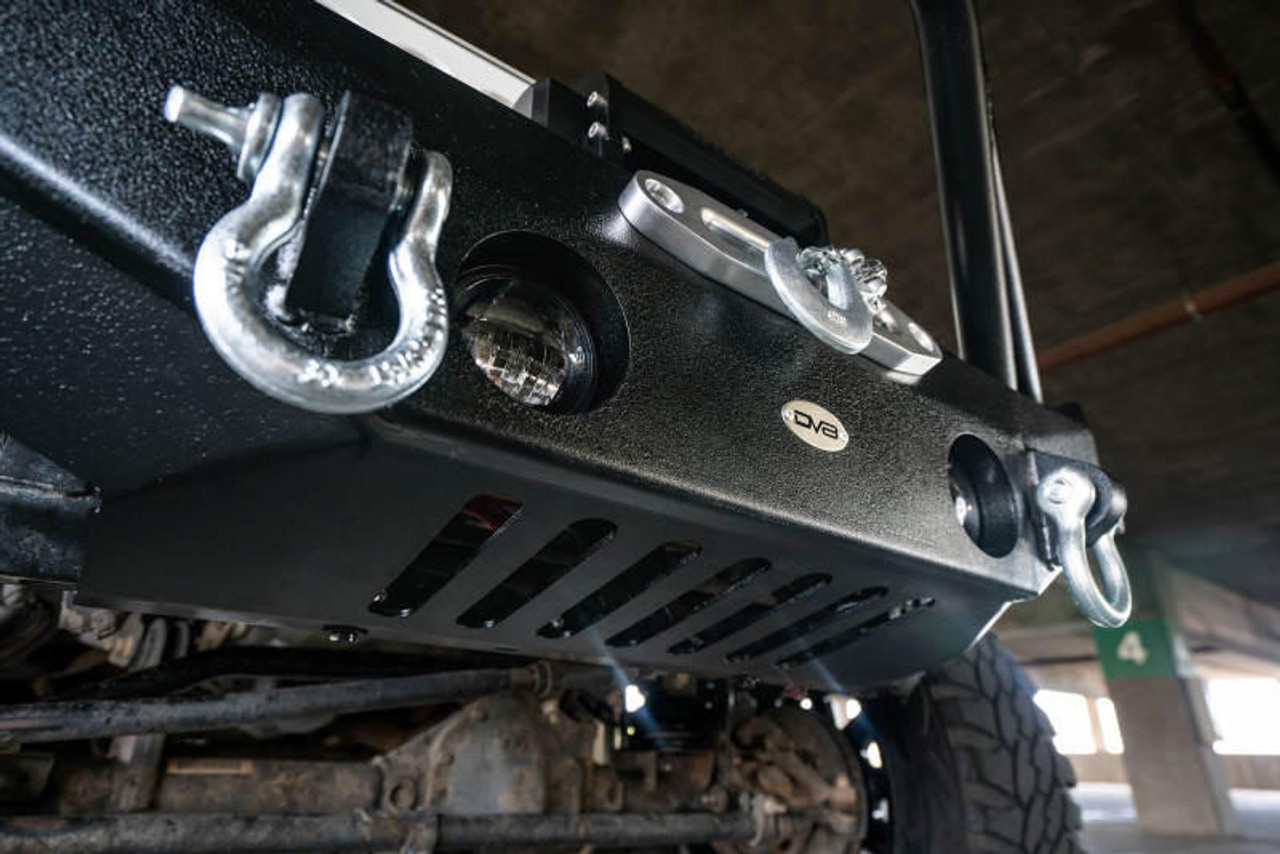  DV8 Offroad 07-18 Jeep Wrangler JK/JL FS-12 Mid Length Steel Front Bumper w/ Fog Lights - FBSHTB-12 