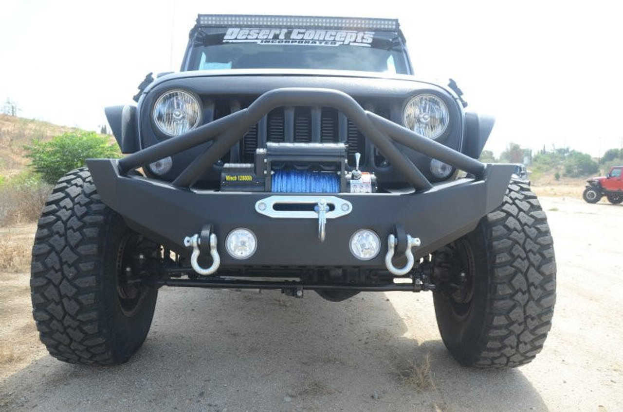  DV8 Offroad 07-18 Jeep Wrangler JK/JL FS-12 Mid Length Steel Front Bumper w/ Fog Lights - FBSHTB-12 